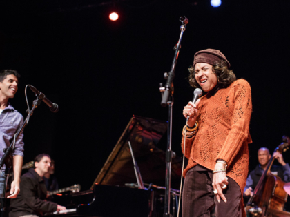 Faculty members perform at the end of the Sunday welcome and orientation session opening the 2012 Jazz Port Townsend workshop.
shown: Sachal Vasandani, Mary Stallings