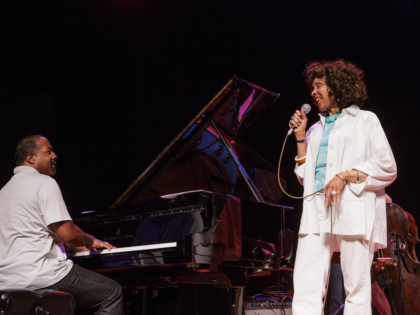 The final faculty concert of the 2012 Port Townsend Jazz Workshop opened with  "Meet Mary Stallings."
Mary Stallings, vocal;
Eric Reed, piano;
Mike Gurrola, bass;
Clarence Acox, drums