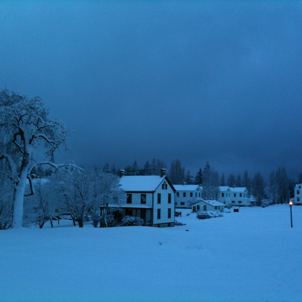 Fort Worden in the snow, a rare occurence!