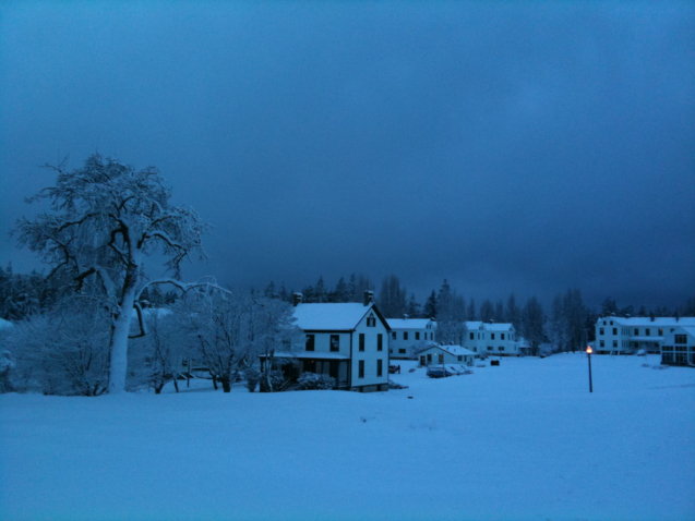 Fort Worden in the snow, a rare occurence!