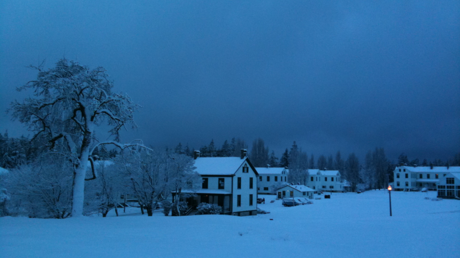 Fort Worden in the snow, a rare occurence!